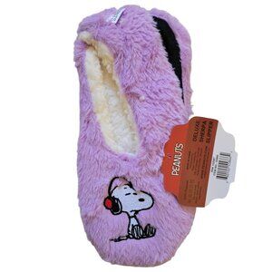 Peanuts Womens One Size Fits Most Deluxe Sherpa Slippers Soft Warm Non Slip